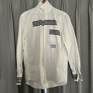 Burberry, London, white military shirt